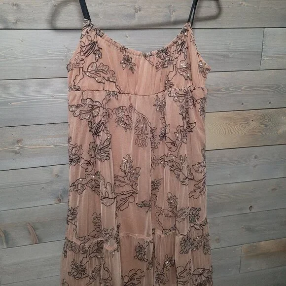 Anthropologie Dress Size Small Long Maeve Pink and Black - Picture 4 of 12